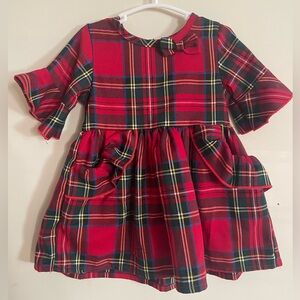 Toddler Girls Plaid Long Sleeve W/ White Leggings Set | Size 18-24M | Preowned